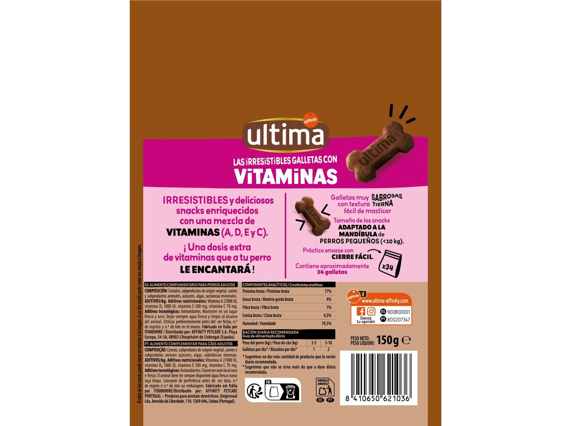 SNACK PARA CÃO MINI ULTIMA VITAMINAS 150G