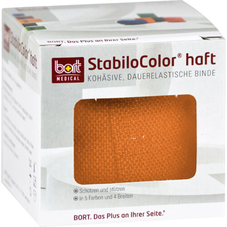 Bort Stabilocolor haft Binde 8cm orange, 1 St