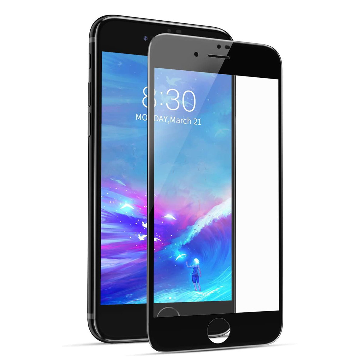 Schutzfolie für iPhone 8 schwarz