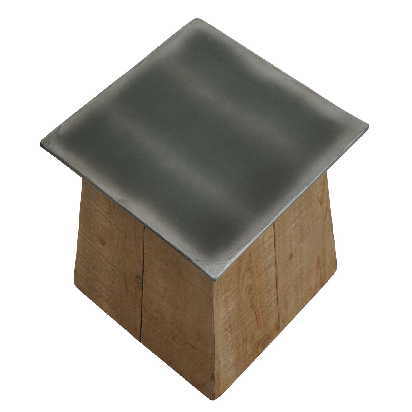 Beistelltisch MCW-L76b, Blumentisch Tisch, Industrial Massiv-Holz MVG-zertifiziert 45x36x36cm, natur mit Metall-Optik