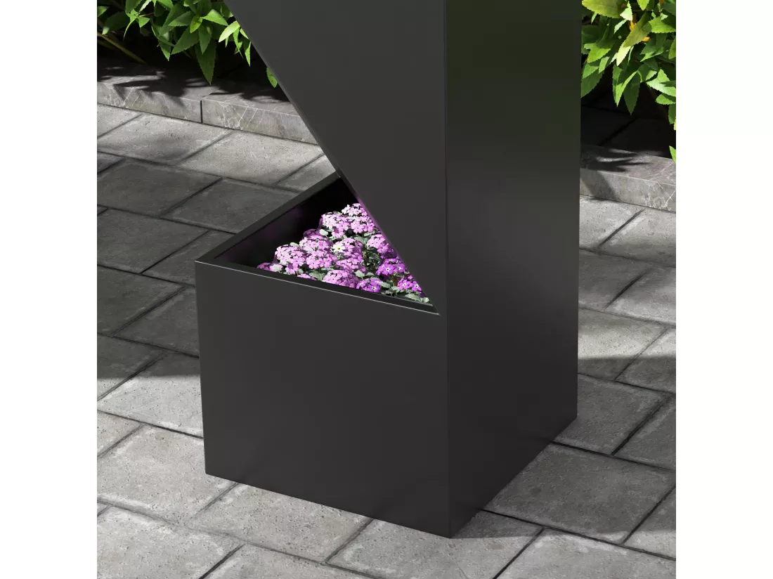 Pots pour plantes d'intérieur 3 zones de plantation trous de drainage métal noir