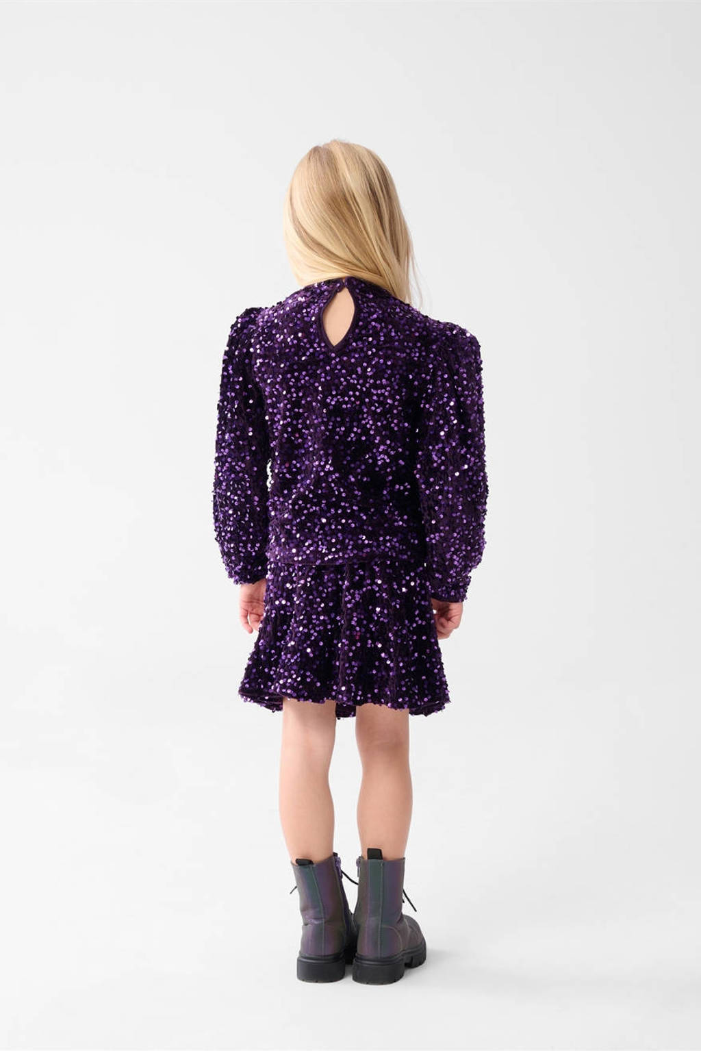 Shoeby glitter top paars met pailletten