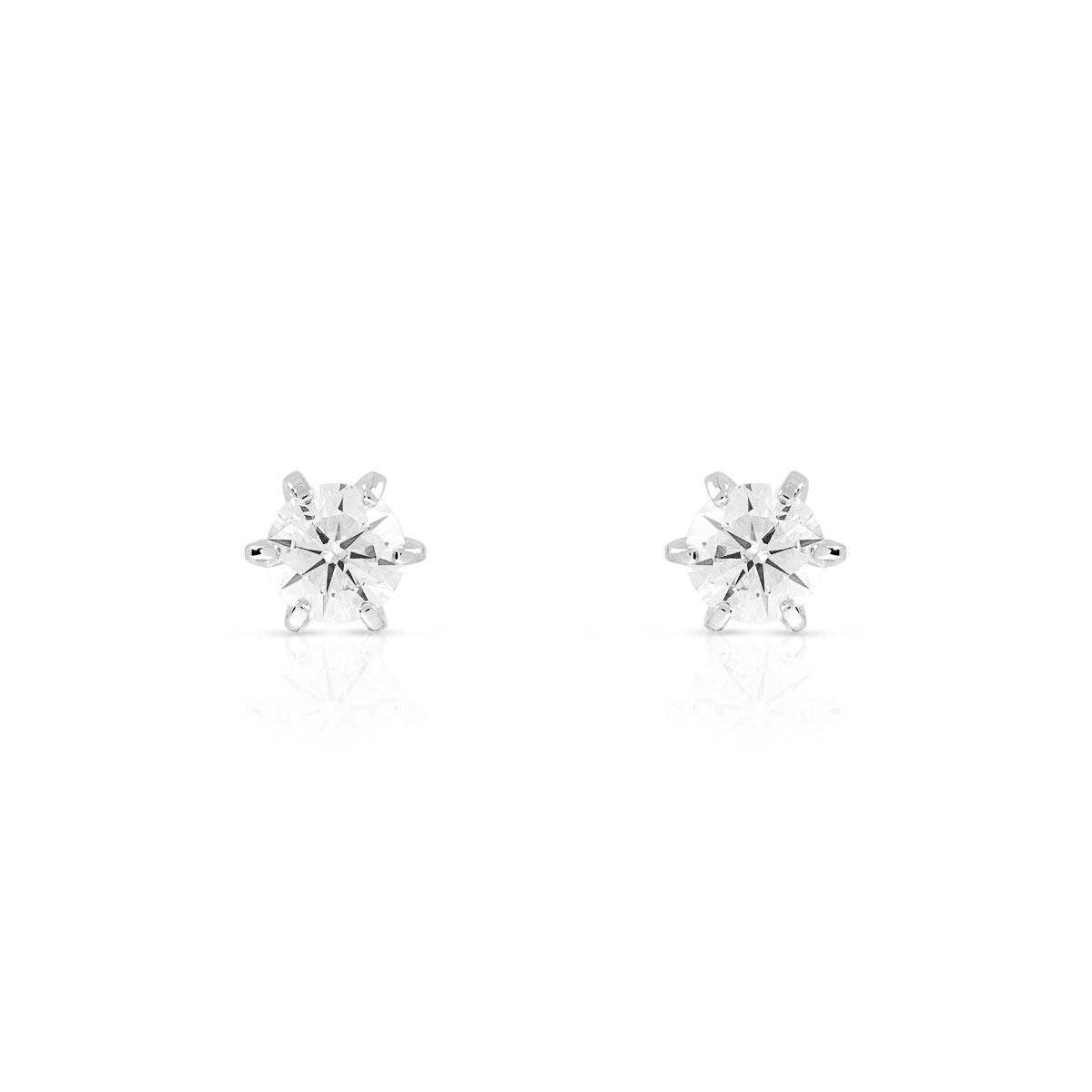 Boucles d'oreilles or 750 blanc diamant H/P1