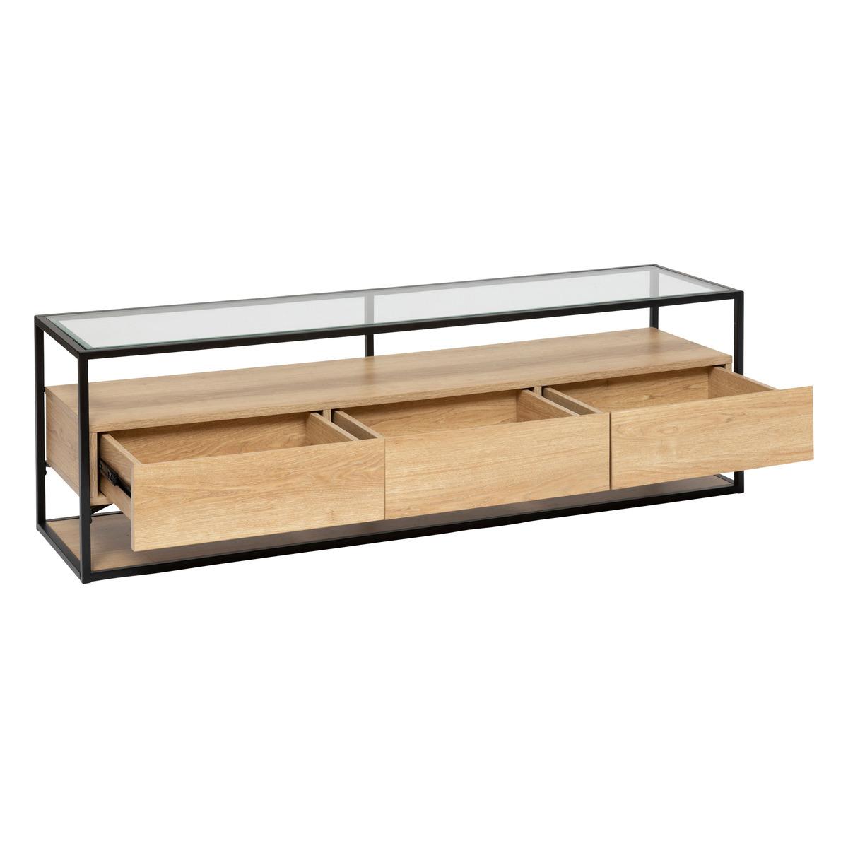 MEUBLE TV 3 TIROIRS ALDEA BEIGE D.160X50X40CM