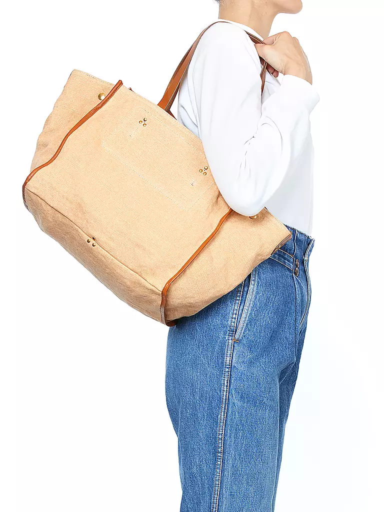 JEROME DREYFUSS Ledertasche - Shopper LEON Medium beige