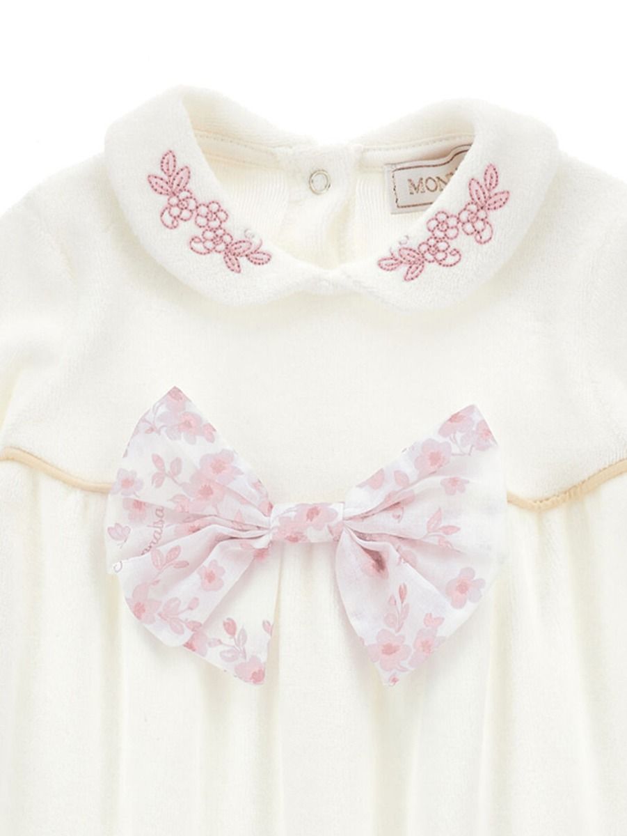 Monnalisa Bow & Embroidery Jumpsuit