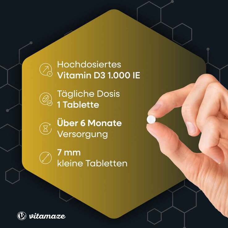 Vitamin D3 1.000 I.E. daily vegetarisch Tabletten, 200 St