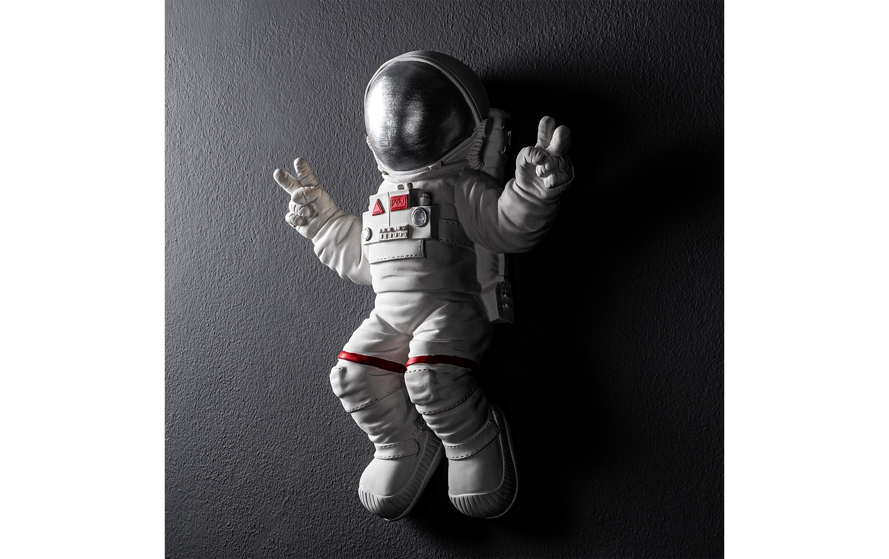 Wanddekoration Astronaut 35 x 48 cm, Silber/WeissWandgestaltung