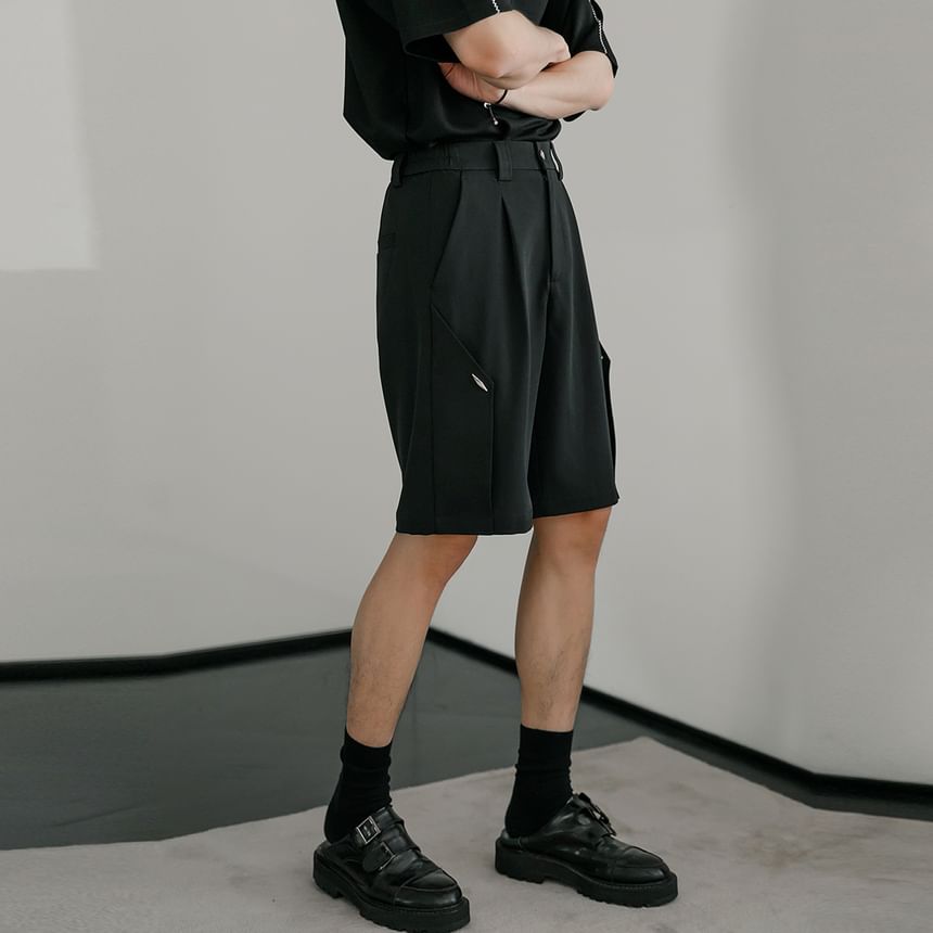 CHIC ERRO - Mid-rise effen paneel wijde jurk shorts