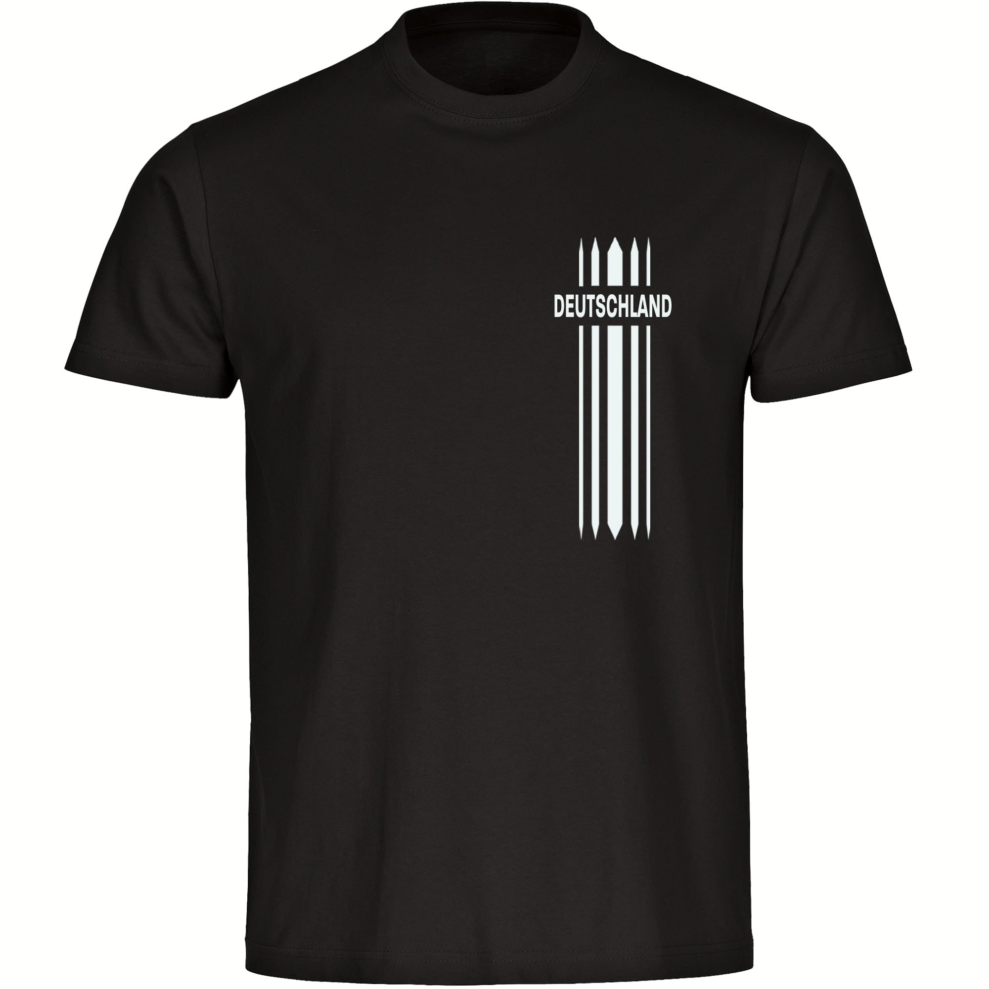 multifanshop® Herren T-Shirt - Deutschland - Streifen - Druck weiß