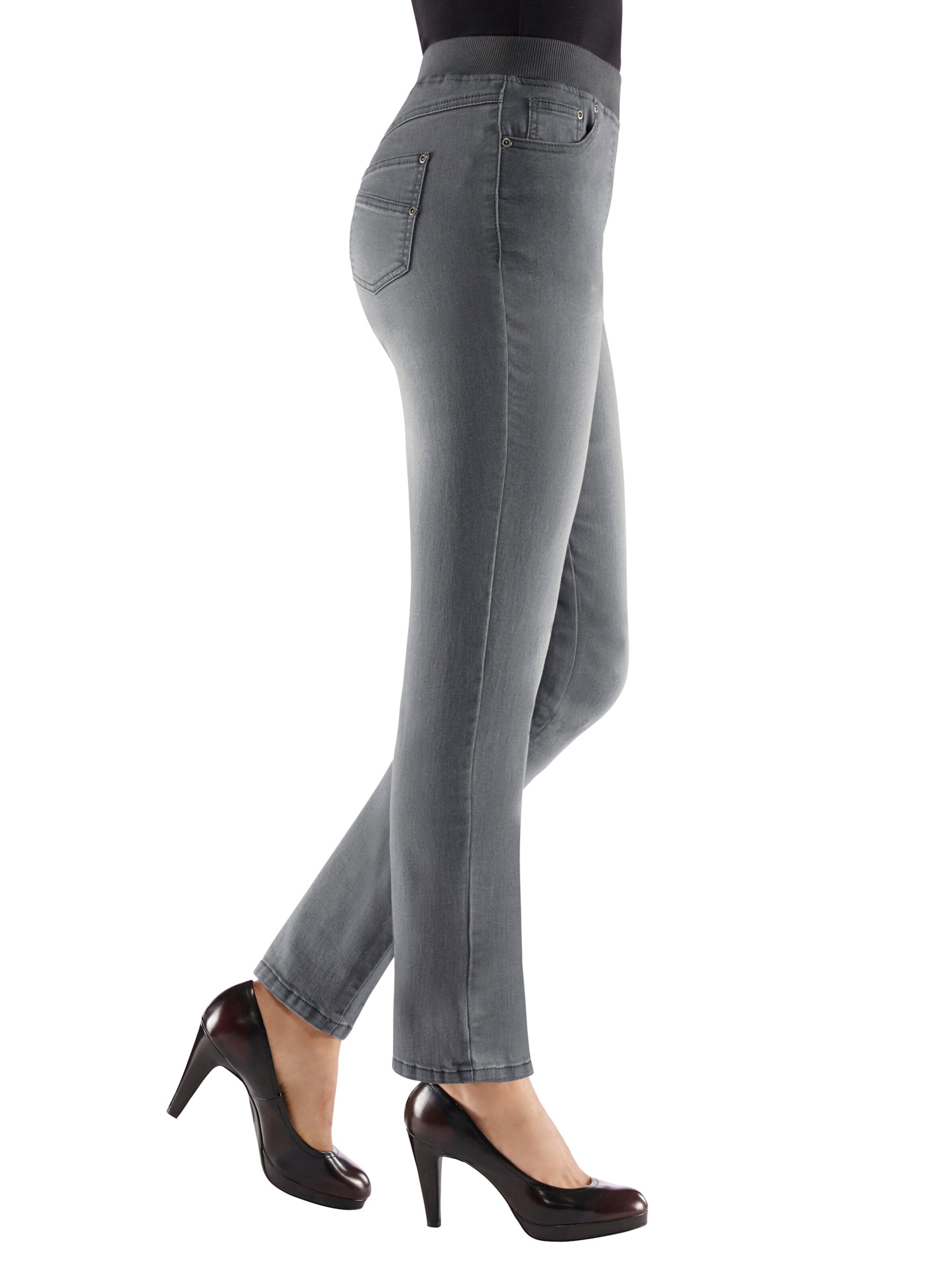 Schlupfjeans in grey-denim