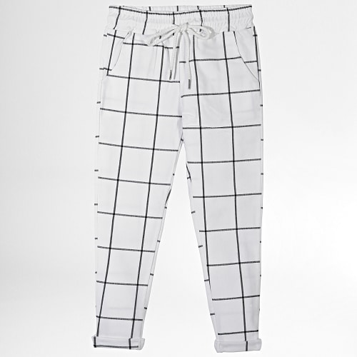 Pantalon Jogging A Carreaux Enfant 705 Blanc