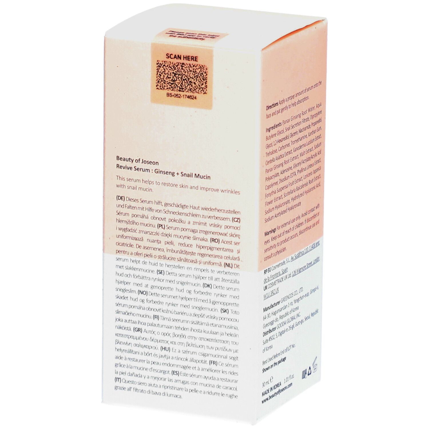 Beauty of Joseon Revive Serum: Ginseng + Snail Mucin
