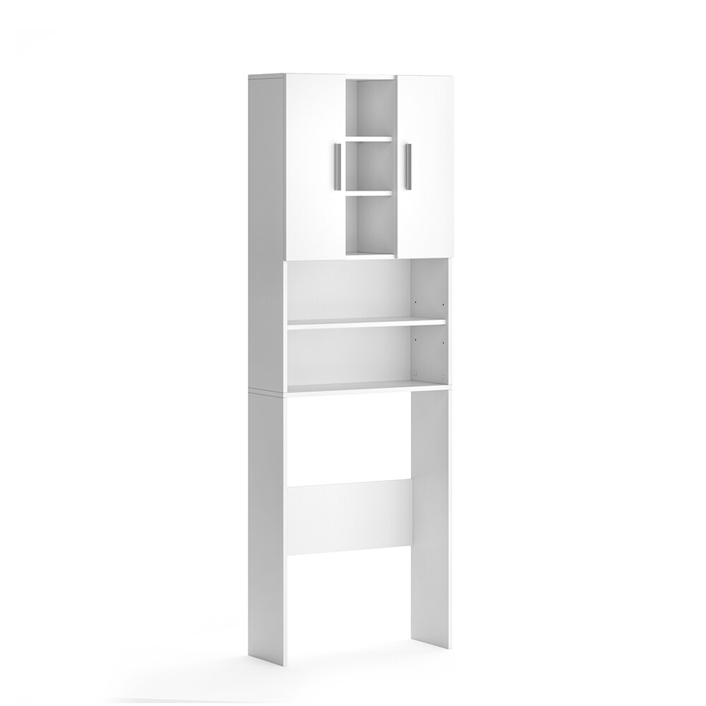 VICCO Waschmaschinenschrank LUIS 190x64cm Weiß Badmöbel Badschrank Hochschrank