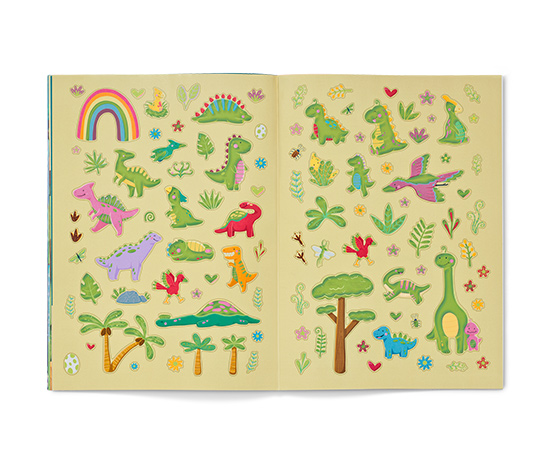 Mein Metallic-Stickerbuch »Im Land der Dinosaurier«