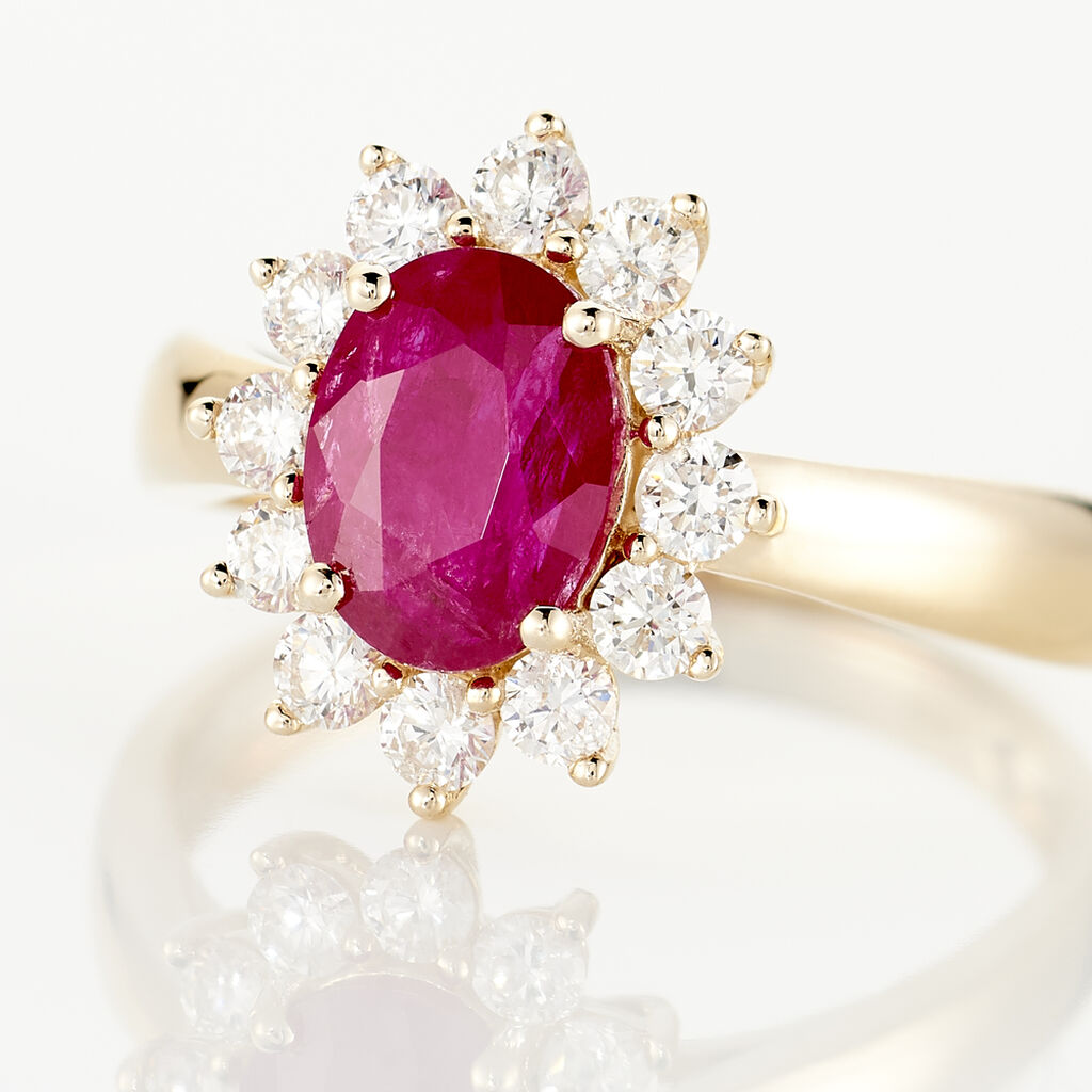 Bague Vladimir Or Jaune Rubis Et Diamant
