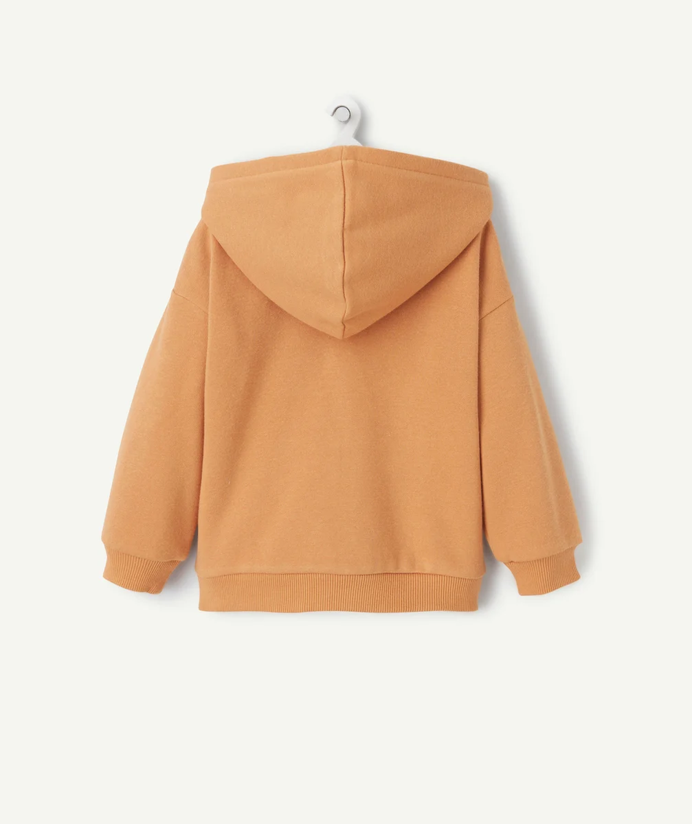 GILET ZIPPÉ À CAPUCHE BÉBÉ GARÇON EN FIBRES RECYCLÉES OCRE