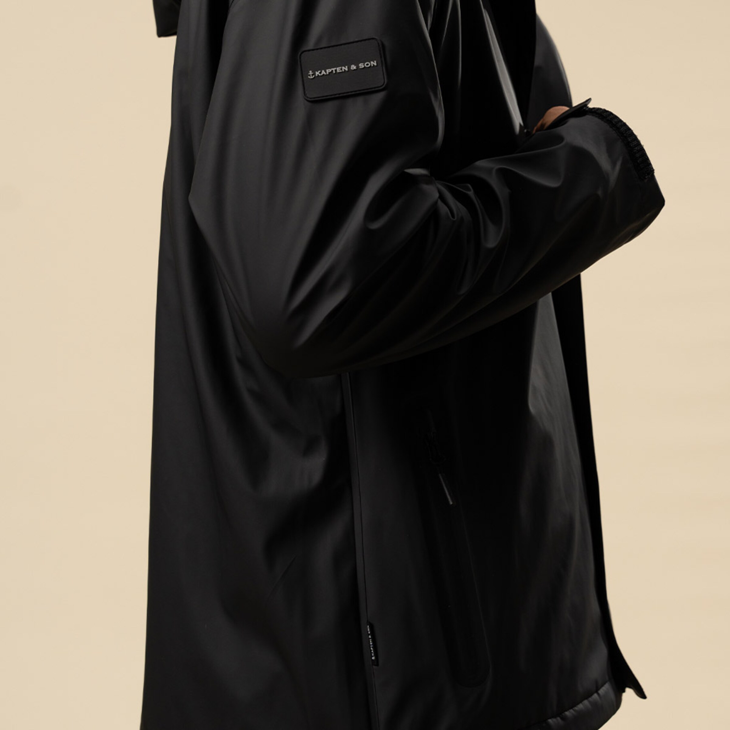 Everyday Rain Jacket Long Midnight Black