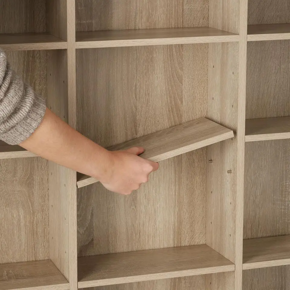 tectake Kast Stevie 105,5x19x136,5cm, Licht Hout, Eiken Sonoma