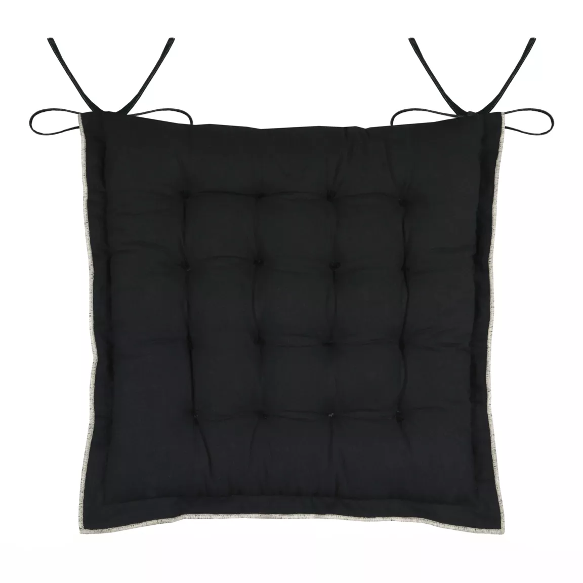 Coussin de chaise carré coton (38 x 38 cm) Helios Noir