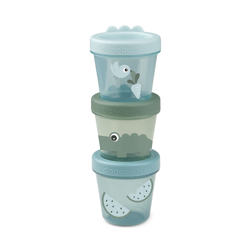 Lot de 3 pot de conservation Croco vert