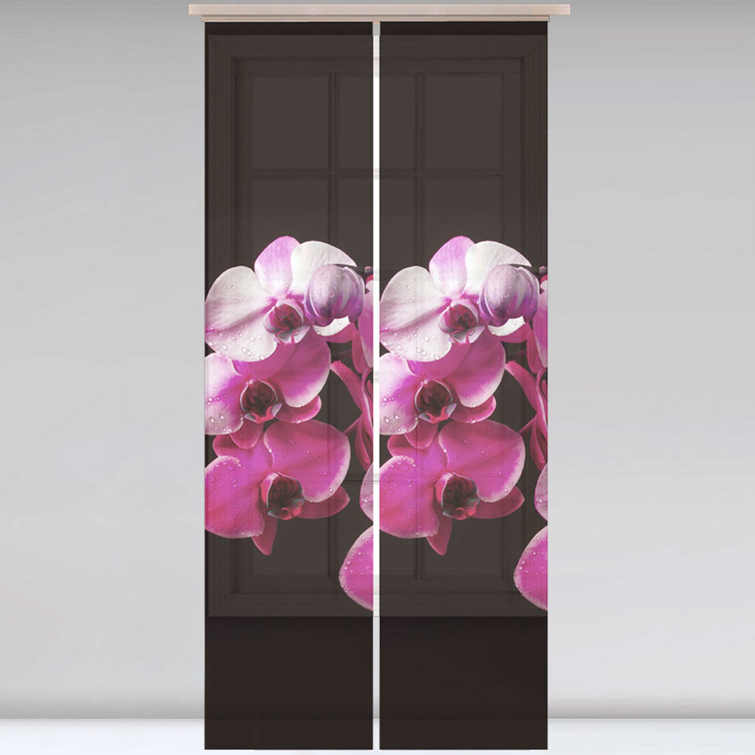 Schiebevorhang mit violetter Orchidee