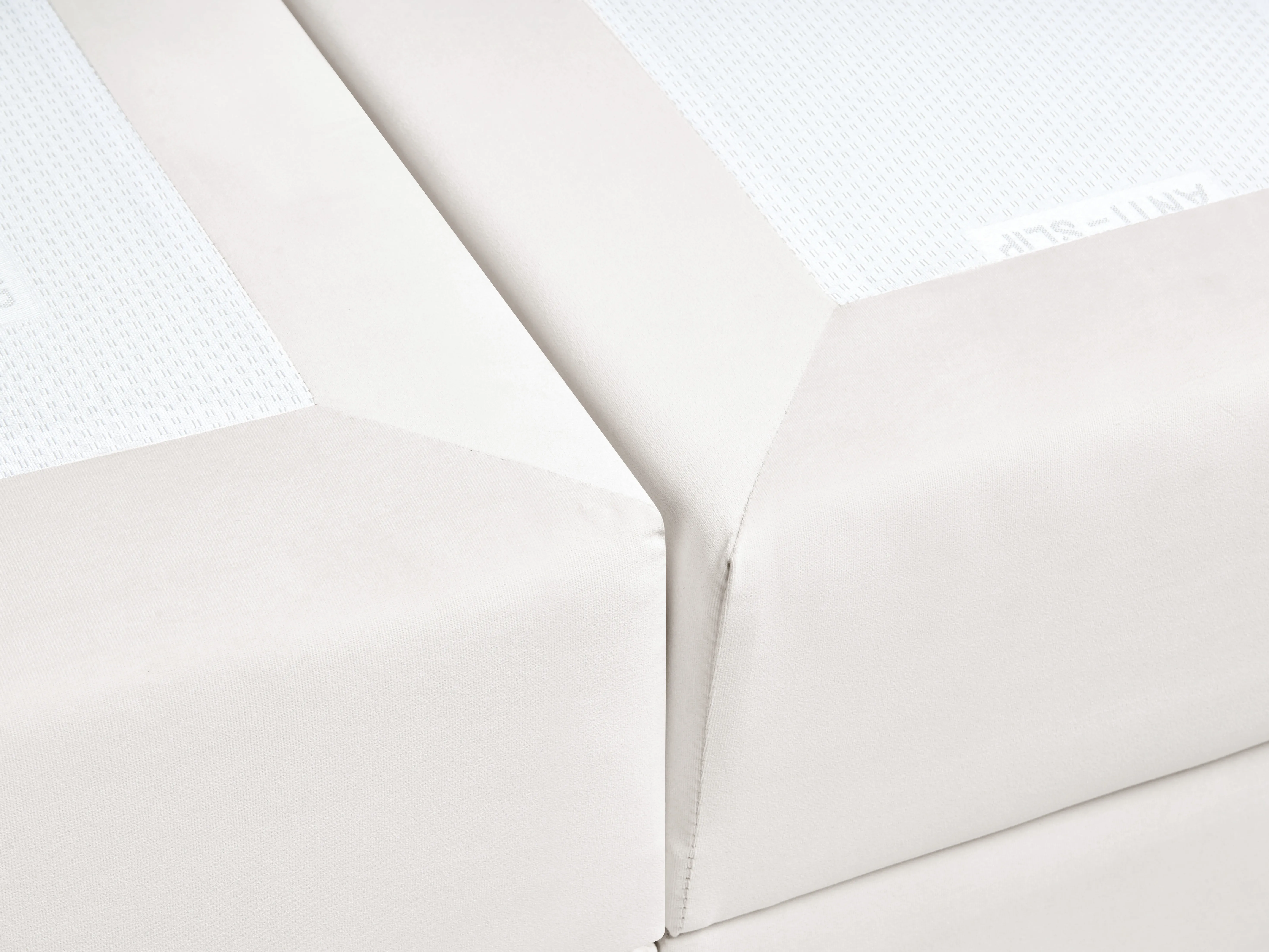 Boxspring met opbergruimte Fluweel DAME 180 x 200 cm Gebroken wit