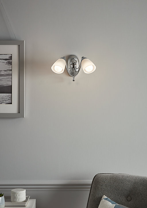 Applique murale 2 lampes Trivia E14 IP20 argent