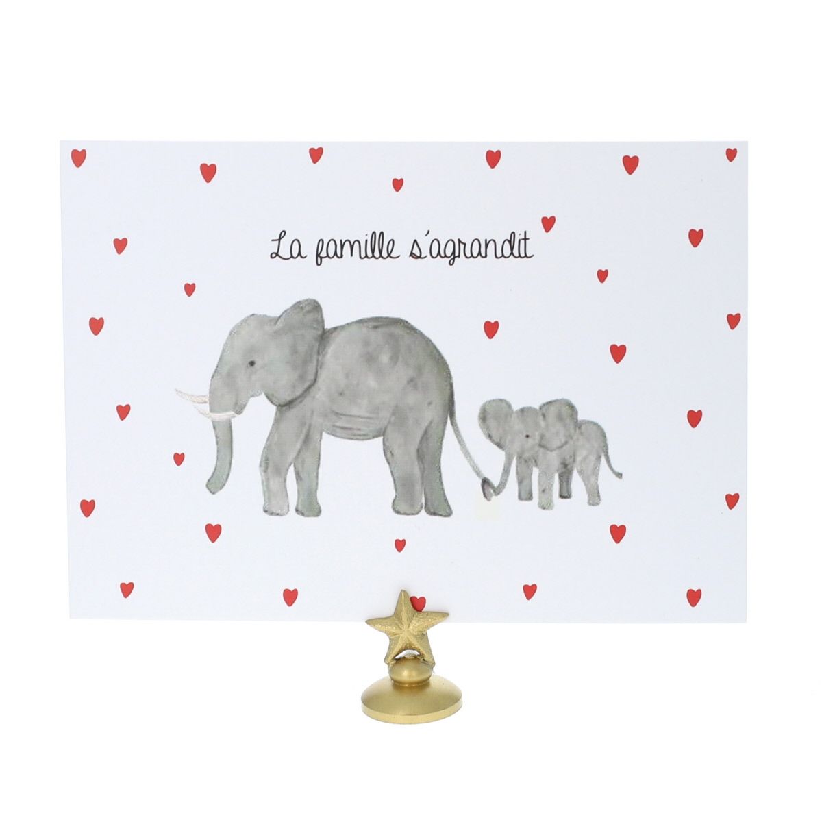 Carte naissance La famille s'agrandit éléphants Le petit Souk