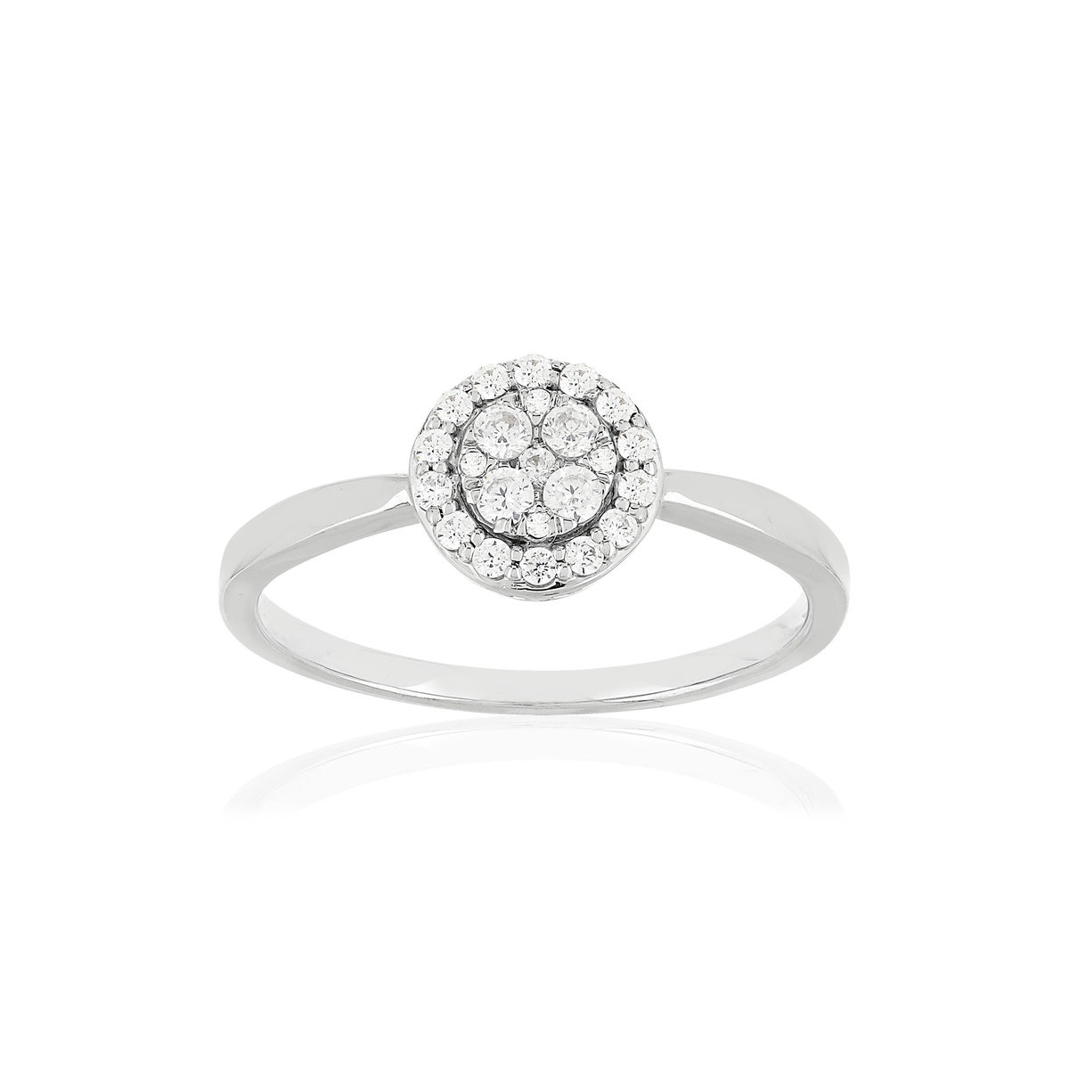 Bague or blanc 750, diamants.