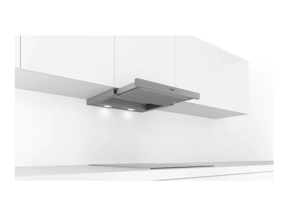 Bosch Serie | 2 DFM064W54 - Hætte - teleskopisk - Niche - bredde: 52.6 cm - dybde: 29 cm - udtrækning og recirkulation (-) - med intern motor - metalsølv
