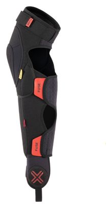 Paire de Protège-tibia/Genou/Cheville Fuse Delta 125 Noir/Rouge