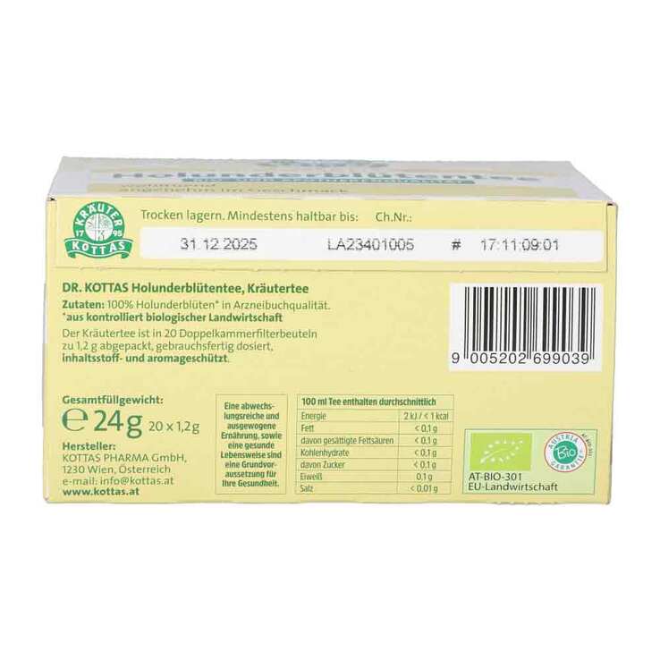 Dr. Kottas Holunderblütentee Filterbeutel, 20 St