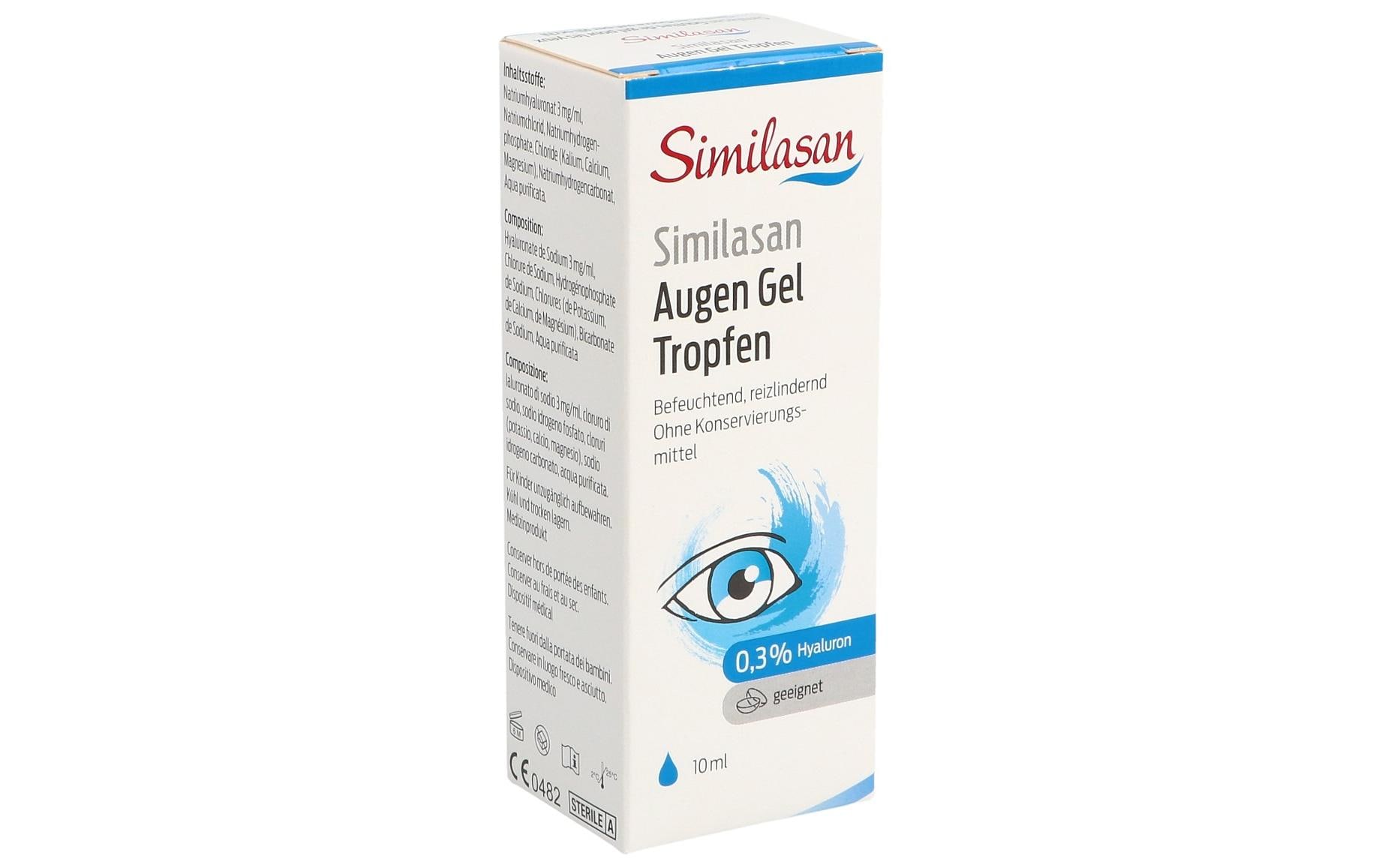 Augentropfen Gel Hyaluron 0.3% 10 mlAugentropfen bei trockenen Augen