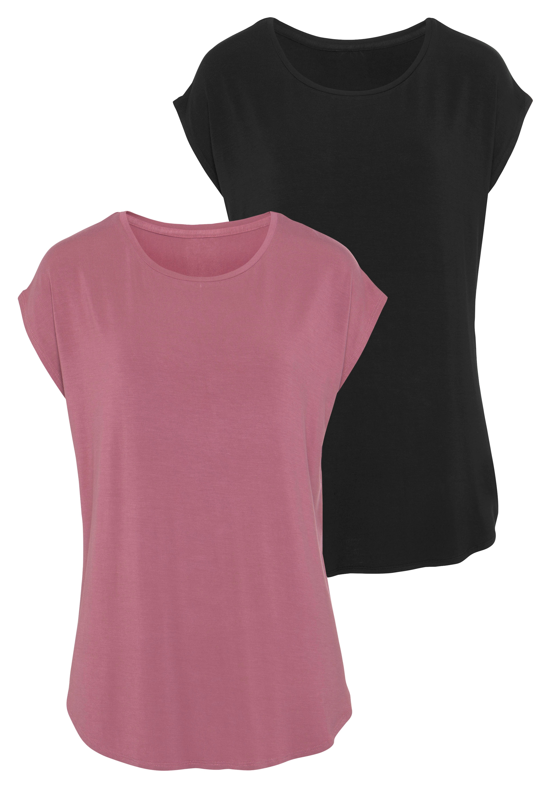LASCANA Longshirt »mit stark gerundetem Saum«, aus weichem Viskose-Stretch