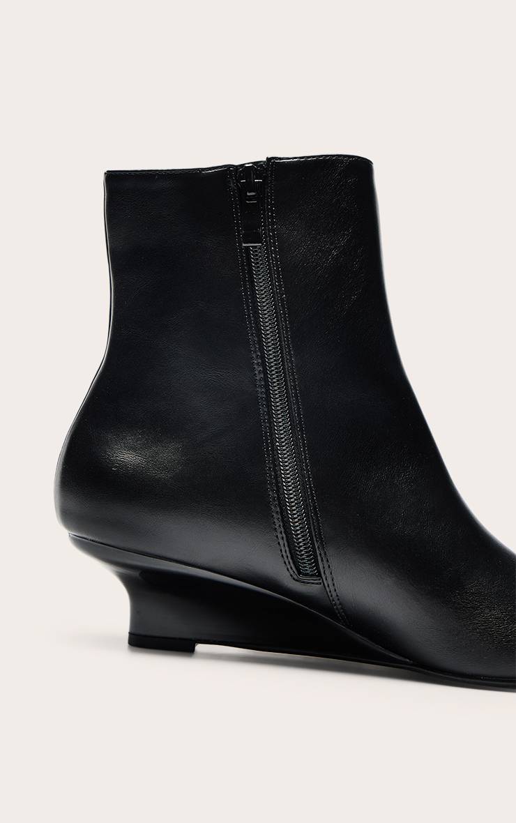 Noir Bottines Compensées À Talon Chaton En Synthétiquecuir