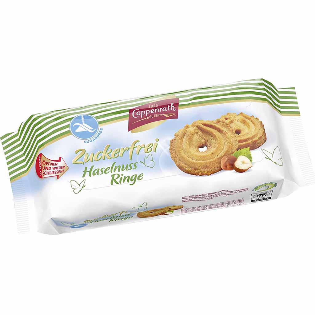 Coppenrath Zuckerfrei Haselnuss Ringe 200g MHD:5.8.25