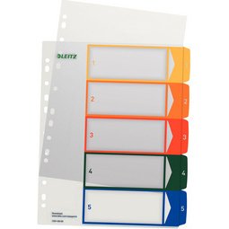 Intercalaires en plastique, numéroté, A4 extra large