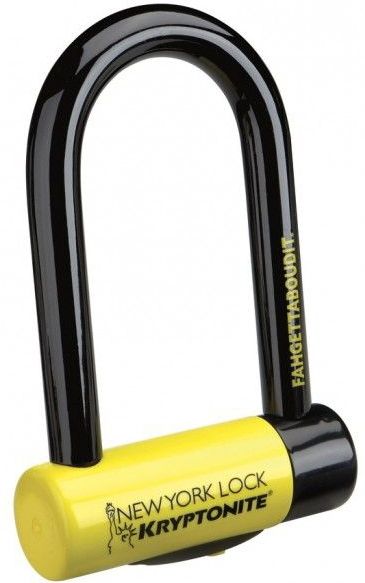 Kryptonite - New York Fahgettaboudit Mini Beugelslot - Geel - U-lock