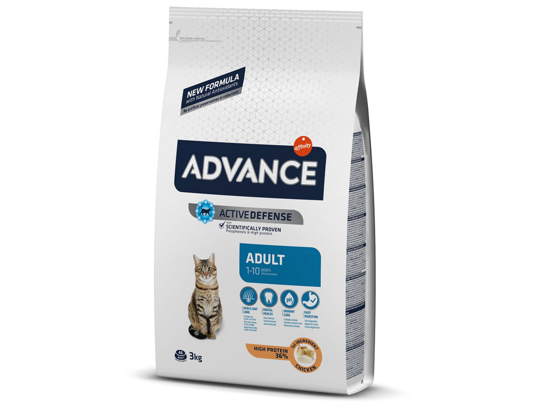 RAÇÃO PARA GATO ADULTO ADVANCE COM FRANGO E ARROZ 3KG
