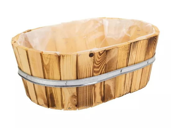 Panier en bois et corde marron 33x23x12h