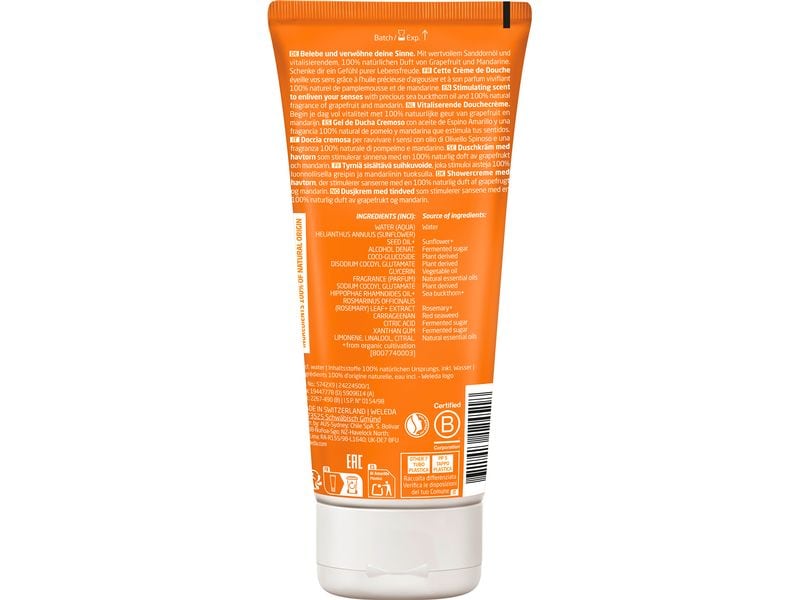 WELEDA Duschgel Sanddorn 200 ml Natürliche Vitalisierungsdusche