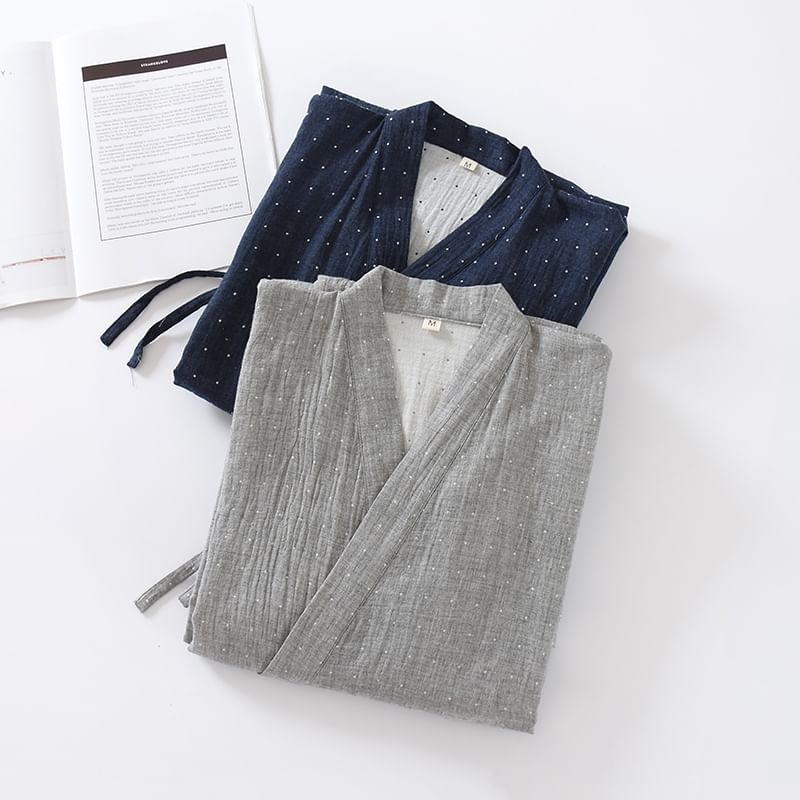 Finlies - Gestippelde Kimono Pyjama Robe