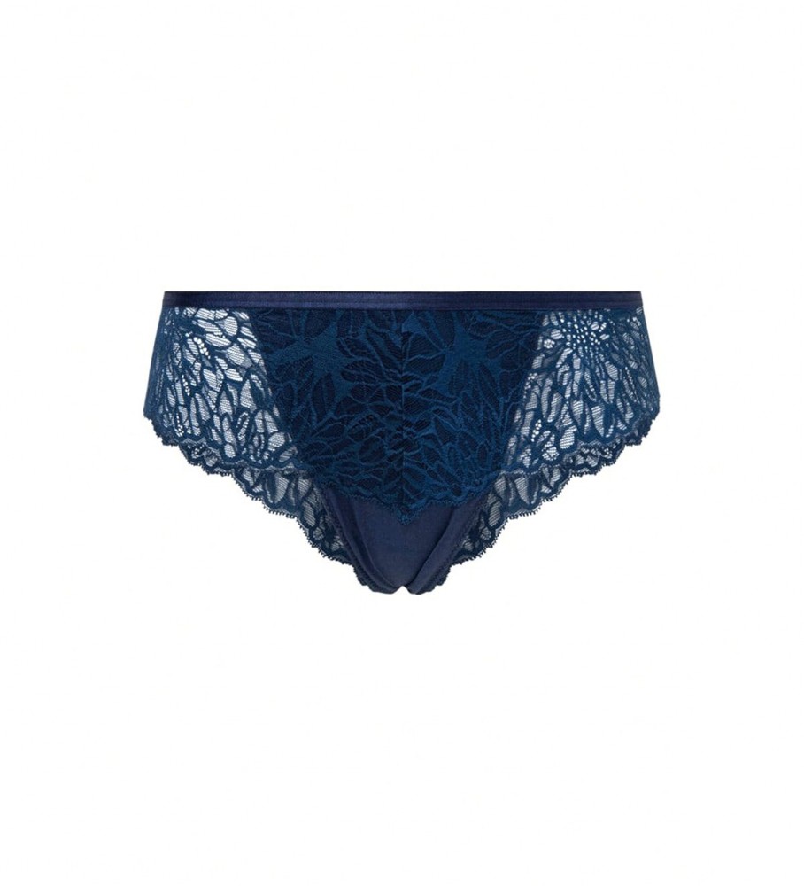 Cueca brasileira Pepe Jeans com renda azul-marinho