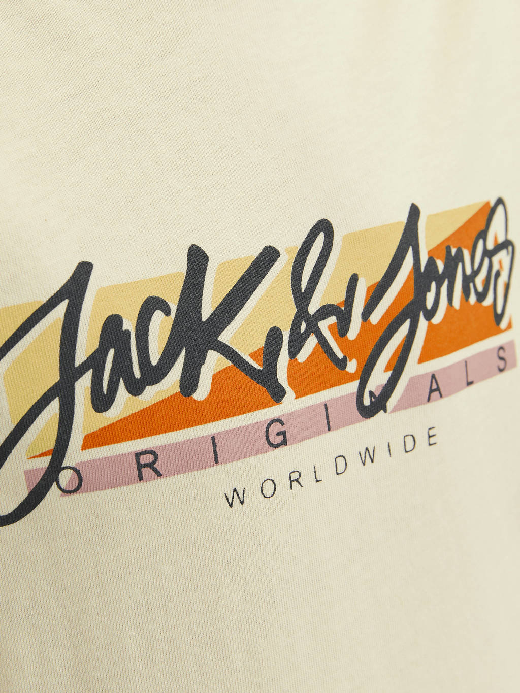 JACK & JONES T-shirt JORTAMPA FASTRUNNER1 met logo ecru