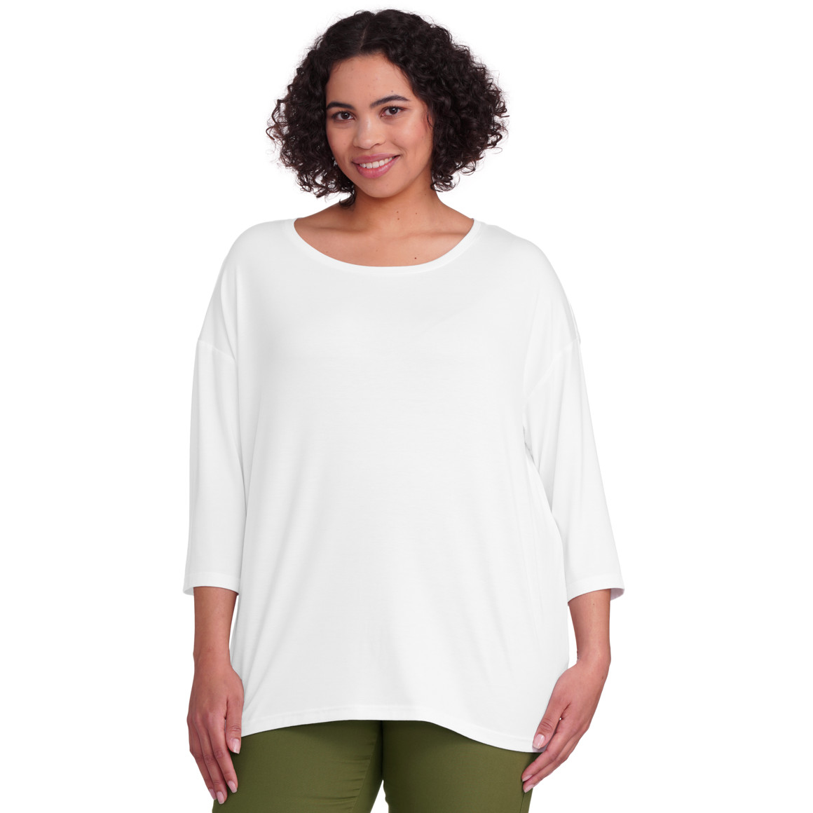 Gina Benotti Damen Longshirt mit Viskose-Anteil weiss