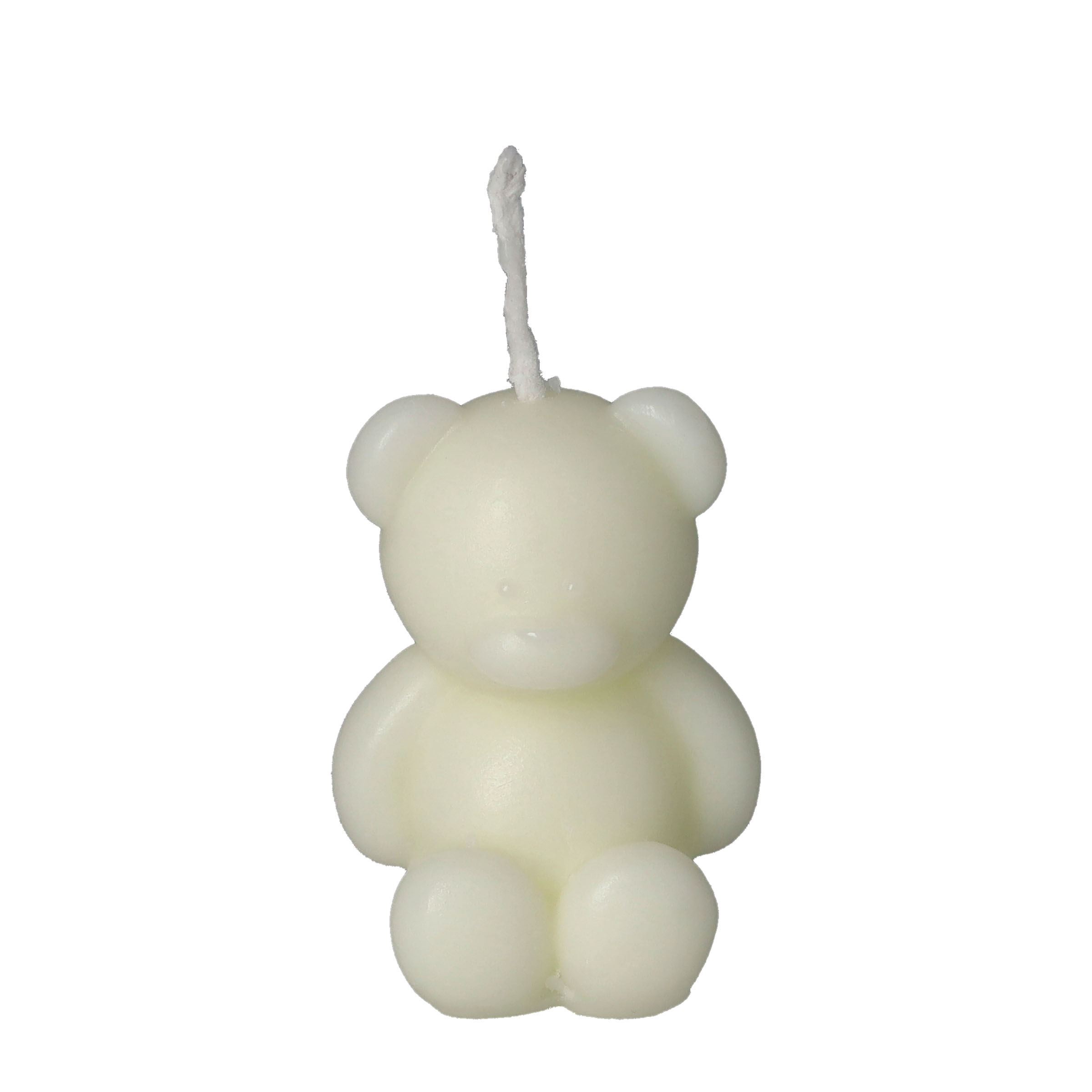 (5x3cm) Mini Teddy Duft Kerze Aromatherapie Home Deko Sojawachs Kerze Teddybär - Weiss