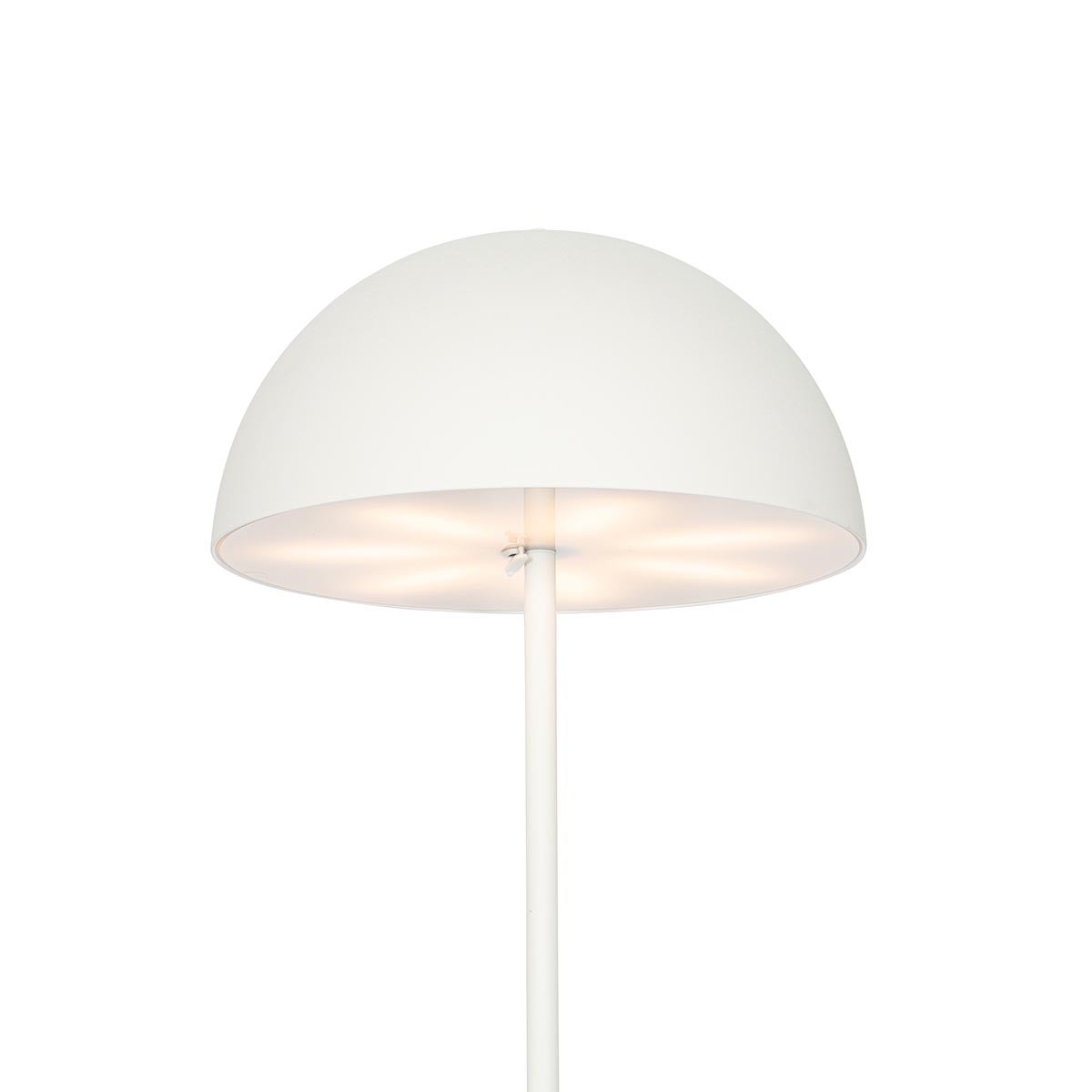 QAZQA - Moderne staande buitenlamp | Staande lamp | Vloerlamp | Lamp | Licht, wit, oplaadbaar, 3-traps dimbaar - Keira Touch-functie dimmer | Dimbaar | Buitenverlichting - Kunststof, rond - I (nic)