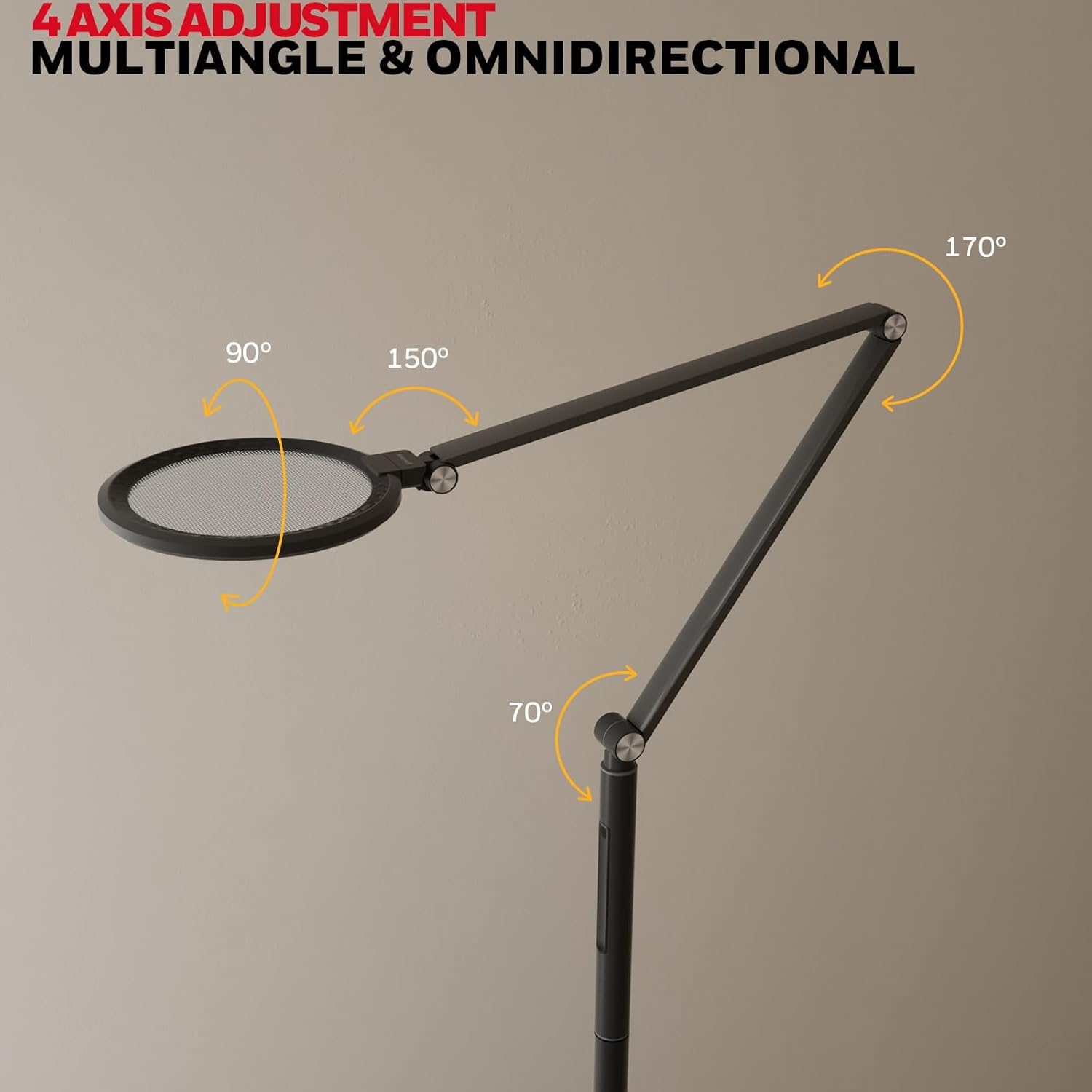 Honeywell LED Stehlampe - F01BK Sunturalux™ Augenfreundliche dimmbare Stehlampe mit Fernbedienung, 5 Farben & 5 Helligkeitsstufen verstellbare Lampe für Zuhause, Büro, Wohnzimmer, Schlafzimmer