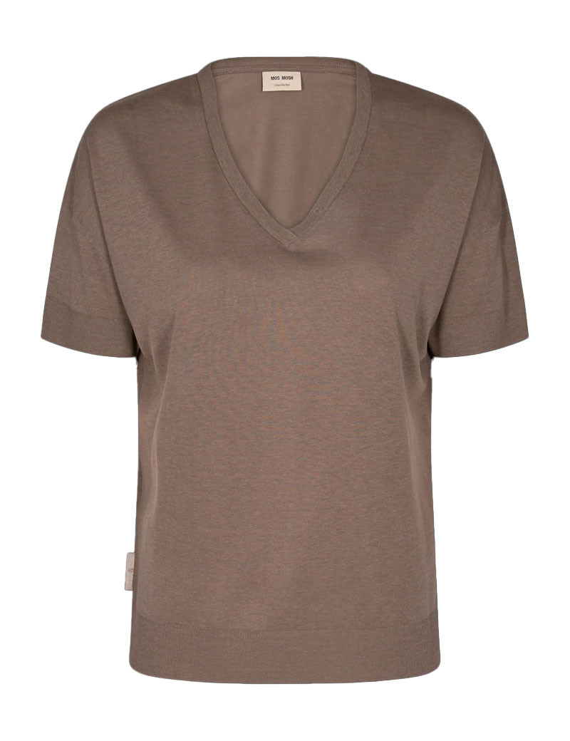 MOS MOSH TOP SWANN COL V MANCHES COURTES CHOCOLATE CHIP